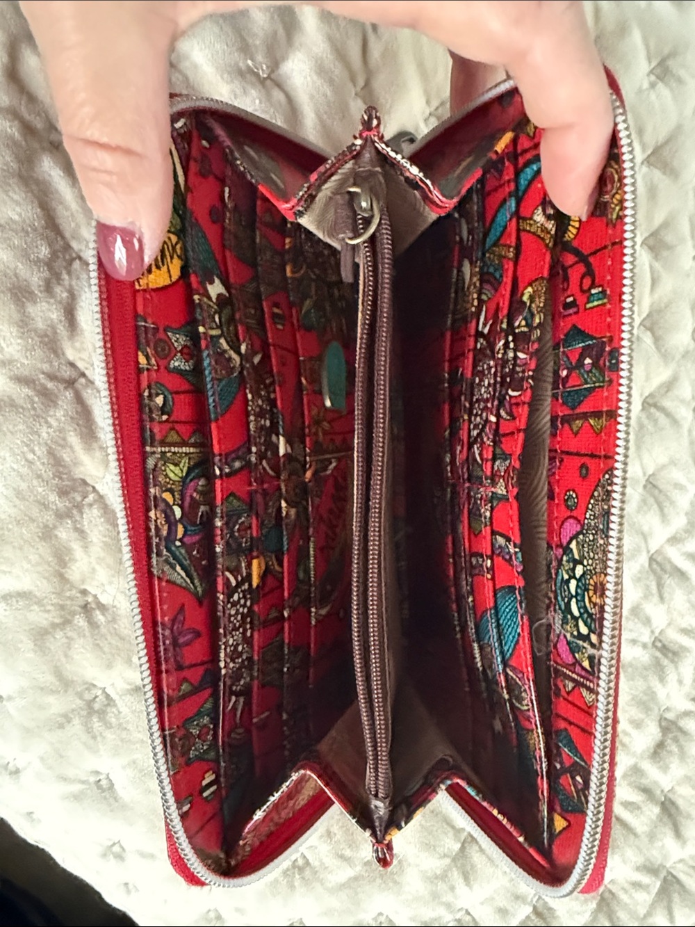 Sakroots Red Multicolor Patterned Zip Wallet - Picture 3 of 3